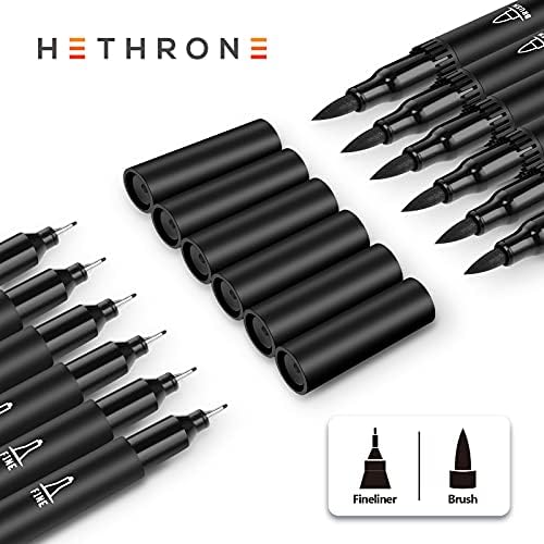 Hethrone Black Coloring Markers (Pack of 12)