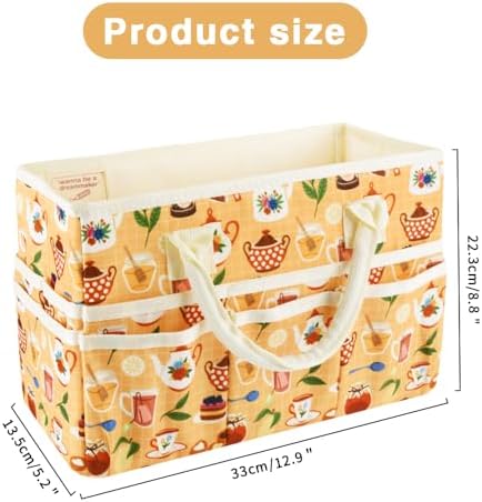 Craft Organizer Tote Bag with Multiple Pockets,Scrapbooking Art Storage