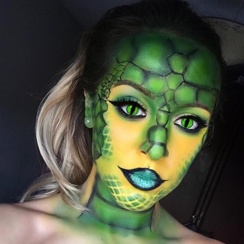 SUNNYVALE Halloween Green Face Body Paint Stick, Light Green Eye Black for Sports, Lime Foundation for Goblin Hulk Shrek Gamora Wicked Witch Hunting Camo Cosplay Costume Makeup