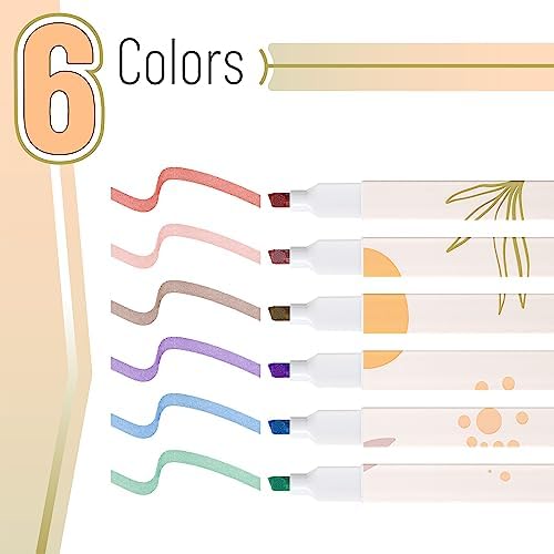 Mr. Pen- Aesthetic Highlighters No Bleed, 6 Pack, Assorted Colors