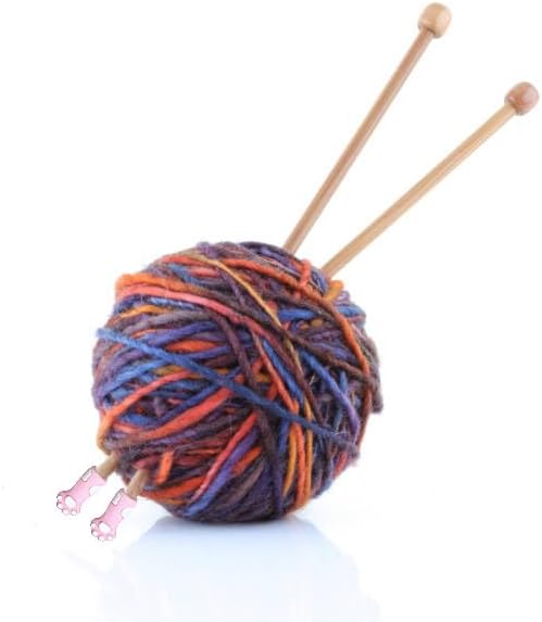 SPANSEE 6 PCS Cat Paw Knitting Stitch Stoppers, Needle Minder, Knitting Needle Point Protectors, Needle Stopper, Knitting Supplies fit Size 11-17 (8mm-12.75mm) Needles