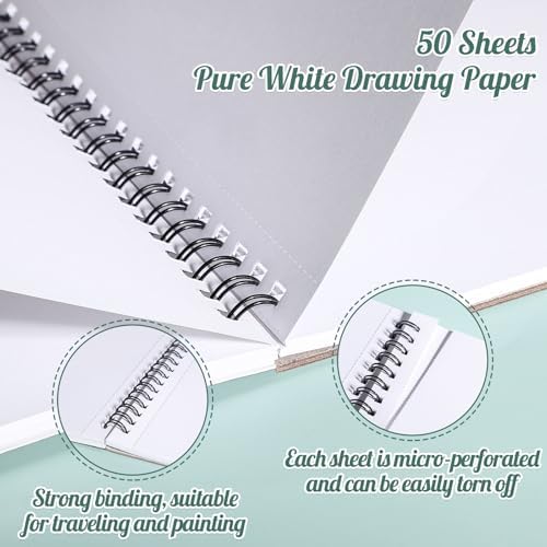 Marker Paper Pad 5.8 × 8.3 in, 50 Sheets, Spiral Bound, 120gsm | Bleed-Resistant, Acid-Free Paper, for Alcohol Markers & Mixed Media, Portable Sketchbook