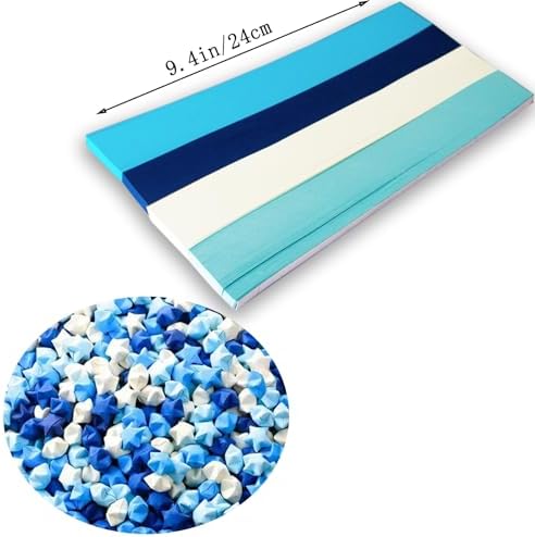 Origami Paper Stars, Colorful Handcraft Origami Lucky Star Paper DIY Paper Arts Creativity Hand Art Crafts (Blue gradient (1350) sheets)
