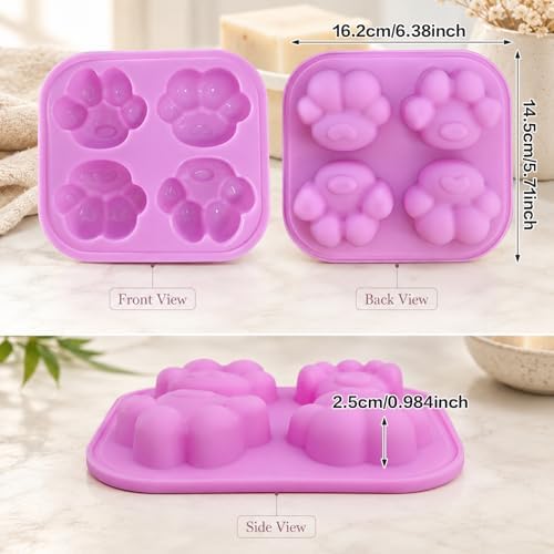 2Pack Cat Paw Silicone Soap Mold Cat Paw Handmade Soap Making Mold 3D Cat Paw Silicone Mold Cat Paw Mold Non-Stick Handmade Soap Mold for Soap Candle Lotion Bath Bombs Resin Wax Cake Chocolate Candy