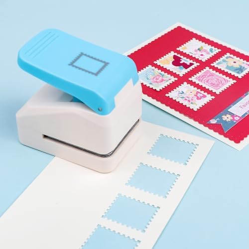 Stamp Puncher, Stamp Shaped Hole Punch,1.1x0.9inch Rectangle Postage Stamps Craft Punch, Stamps Cutter Hole Punches, Journaling Supplies Punchers, Paper Punches for DIY Scrapbooking Card Making