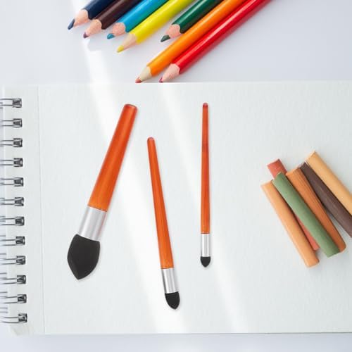 CORHAD 3pcs Multi-Functional Drawing Pens for Artists with Sponge and Wood Material, for Sketching and Drawing, for Refining Sketches and Creating Seamless Transitions
