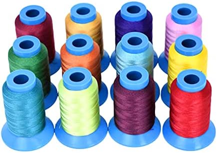 Mandala Crafts Size 207 630D T210 12 Vibrant Bonded Nylon Thread, 1080 YDs