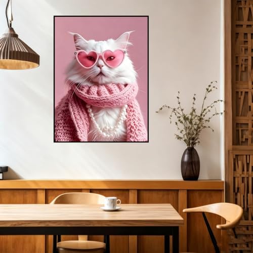 Benjenes 4Pack Pink Cat Diamond Art Kits for Adults, Diamond Painting Kits