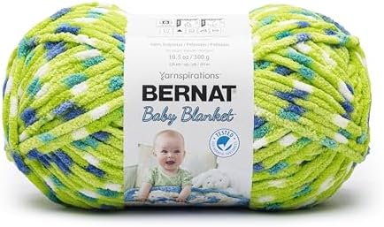 Bernat Baby Blanket Yarn for Crocheting Soft, Zing Dot