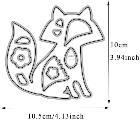 Patchwork Animal Fox Flowers Metal Cutting Dies for Card Making