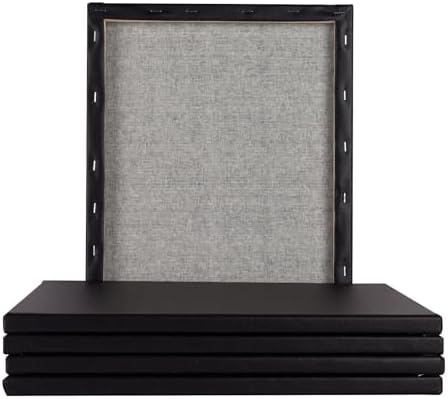 6 Pack 11x14 Stretched Canvases for Painting Black