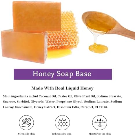 Honey Soap Base, Melt and Pour Soap Base for Soap Making 2 LB