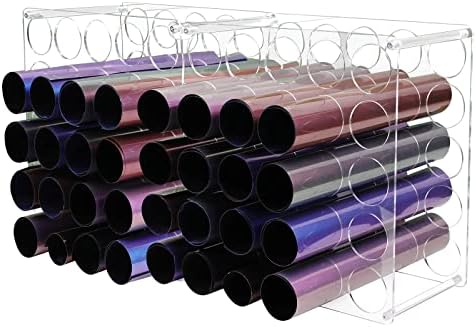 Vinyl Storage Rack 50-Holes Acrylic Vinyl Roll Holder Craft Storage Organizer for Craft Room