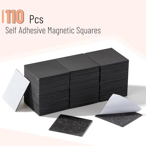 Mr. Pen- Self Adhesive Magnet Square, 110 pcs, Flexible and Extra Thin