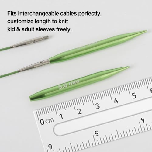 Hzkokon 2.17 Inch Short Interchangeable Knitting Needles Set (Green)