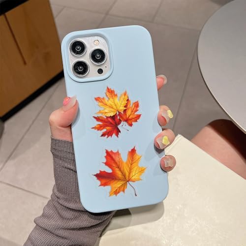 60 Pieces Maple Leaf Transparent Stickers for Scrapbooking, Fall Autumn Leaves Stickers Supplies Journal Stuffers for Adult Card Making Letters DIY (Leaf)