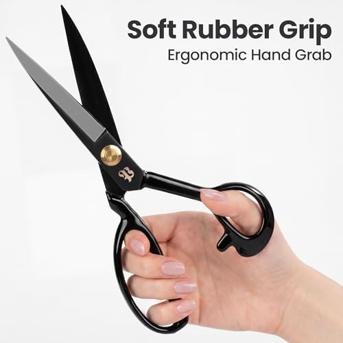 Professional Tailor Scissors 9 Inch for Cutting Fabric Heavy Duty Scissors for Leather Cutting Industrial Sharp Sewing Shears for Home Office Artists Dressmakers