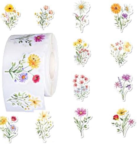 Wildflower Stickers,400PCS Spring Flower Theme Stickers Waterproof Label Stickers Self-Adhesive Labels for Envelopes Gift Wrap Craft (Flower 2)
