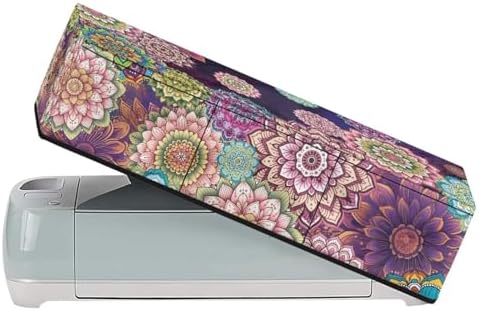 Binienty Purple Mandala Flower Cutting Machine Waterproof Protective Covers Compatible with Cricut, Scrapbooking Die-cut Machine Dust Covers Home Decor Accessories Supplies