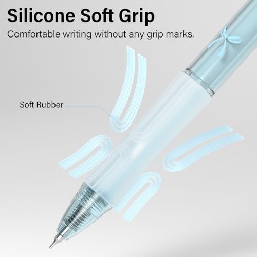 8 Pack Retractable Gel Pens, Black Ink Quick-Drying No Smudge