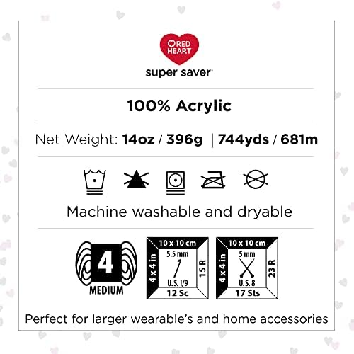Red Heart Super Saver Jumbo Yarn for Crocheting, Paddy Green, 2-Pack