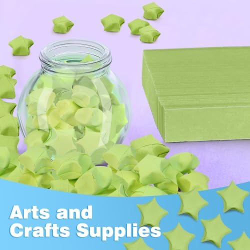 FoDau770 Solid Color Star Paper Strips - 360 Sheet, Light Green