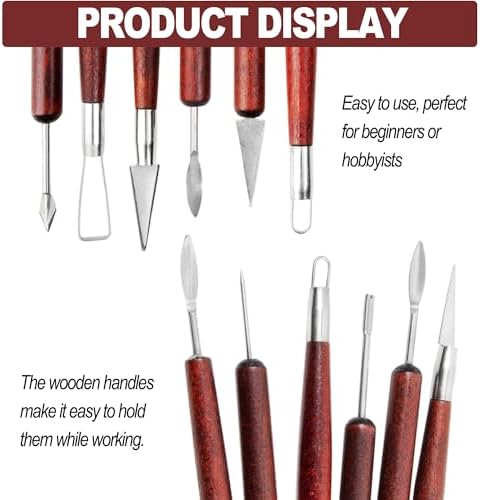LINPHCEY 6-Piece Clay Sculpting Tools Set Perfect for Polymer Air Dry Modeling Clay Beginners & Professionals Ideal for DIY Pottery & Ceramics Tools for Clay Sculpting & Crafting