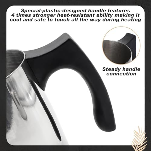 2 Pcs Wax Melting Pitcher 12oz 304 Stainless Steel Wax Pouring Pitcher Double Boiler Candle Making Pouring Pot with Heat-resistant Handle, Dripless Spout for Soy DIY
