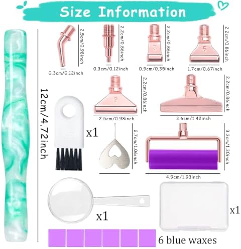 RaySoar Diamond Art Pens Diamond Art Tools Painting Pen with Screw Metal Tips Multi-Placer Tool Accessories for Adults Gem Rhinestone Picker Stylus Green White