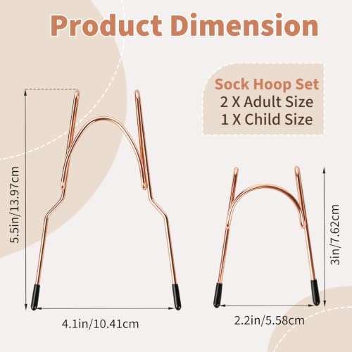 Minnisend Sock Hoop for Embroidery Machine, 2 Adult + 1 Kid Set