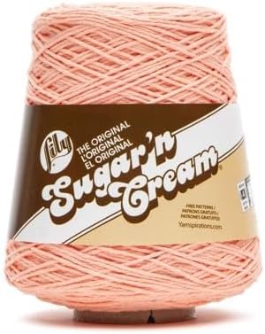 Lily Sugar'n Cream Cone Cotton Yarn for Dishcloths, Coral Rose