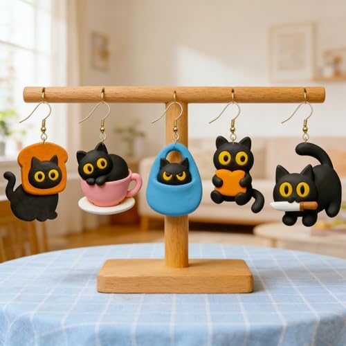 14Pcs Cat Polymer Clay Cutters Set Clay Earrings Cutters for Adults Polymer Jewelry Cutter with Earrings Accessories DIY Craft Supplies