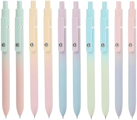 Ddaowanx Gel Pens Set,10 Pcs 0.5mm Retractable Quick Dry Black Ink Pens | Fine Point Smooth Writing Pens for Journaling,Cute Stationery Office&School Supplies,Gifts for Women Stocking Stuffers