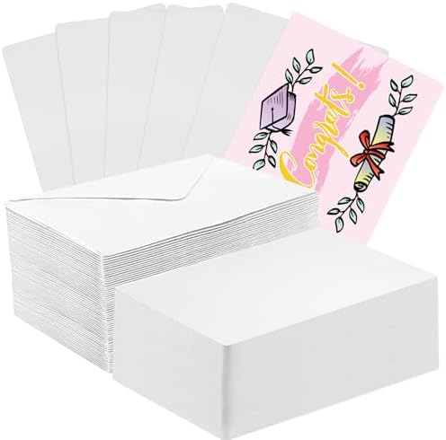 Mototo 60 Set Blank Watercolor Cards with Envelopes 4 x 6 Inch DIY Painting