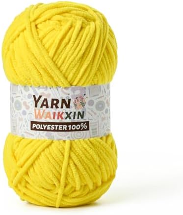 Soft Chenille Yarn for Crocheting, Fluffy Chunky Crochet Yarn for Baby Blanket, (1.76oz/65.6yds) Fuzzy Velvet Yarn for Amigurumi&DIY Puzzle、Crafts、Scarf(Golden Yellow)