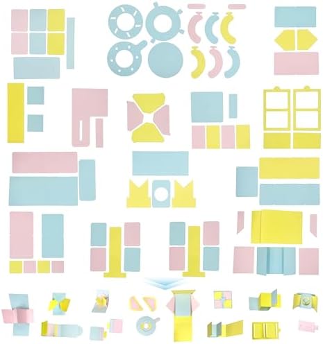 Ranxu 16 Sets 3D Photo Album Decorations DIY Kits, Material Kit-Color