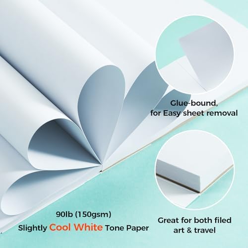 Ohuhu 9"x12" Double-Sided Bleedproof Marker Pad Art Sketchbook 60 Sheets