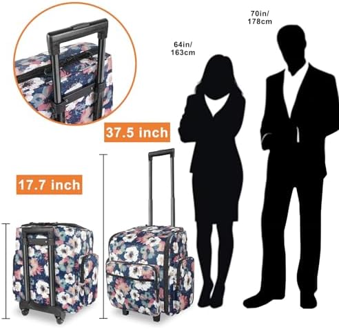 YOREPEK Large Rolling Craft Bag Wheels, Briefcase Gift for Crafter Teacher