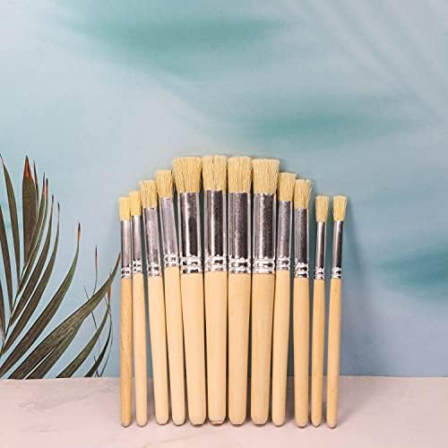 Wooden Stencil Brush Penta Angel Natural Bristle Wood Template Art Paint Brushes for Acrylic Oil Watercolor Painting on Wall Paper and Crafts Project DIY (12)