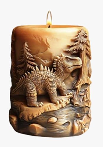 Dragon Dinosaur Animal Cylinder Molds Silicone Wave Spiral Candle Mold - Silicone Resin Casting Molds for Candle & Resin & Soap Craft Supplies