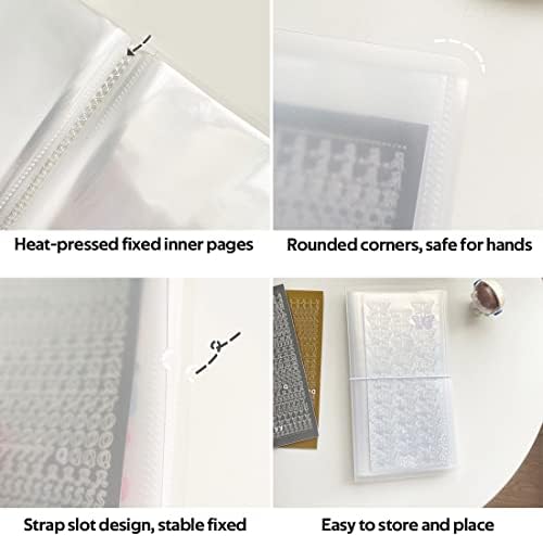 2 Pcs Sticker Storage Book, BetterJonny Large Clear Storage Book for Planner Scrapbook Stickers Organizer Binder 50 Page 4.8 x 9.7 Inch
