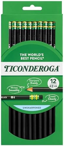 Ticonderoga Pencils, Wood-Cased Graphite, #2 HB Soft, Black (13953) (Pack of 72, 864 Count Total)