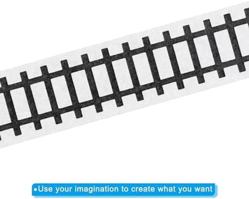 PATIKIL 264ft Car Track Tape Traffic Washi Tape Highway Train for DIY Craft Art Journal Scrapbook Planner Style 4, Black
