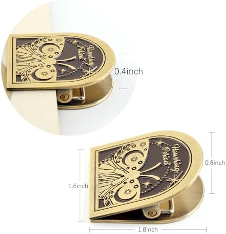 Dizdkizd Vintage Metal Clip for Journals, Planners, Notebooks, Brass Colored Book Clip Little Binder Clip for Page Holder, Book Mark - Butterfly