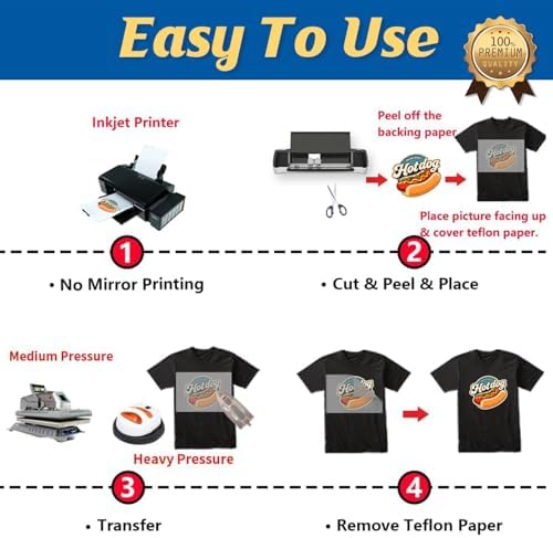 TransOurDream Printable Heat Transfer Paper for Dark and Light T Shirts (50+50 Sheets, 8.5x11, Mix Pack) Iron on HTV Vinyl Transfers Paper for Inkjet Printers