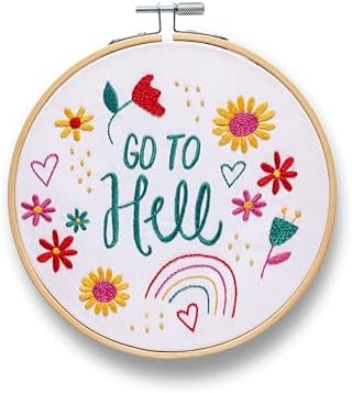 FUNATIC Go to Hell Funny Embroidery Kit for Adults
