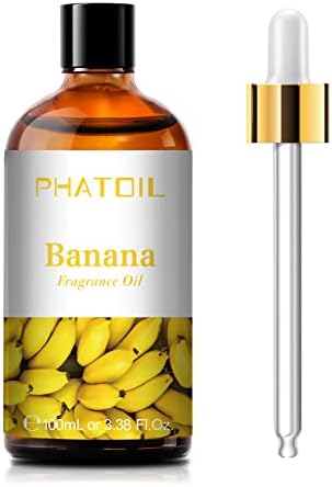 PHATOIL Banana Fragrance Oil for Diffuser Aromatherapy 3.38FL.OZ | Long Lasting Scented Oils For Humidifier, Air Freshener, DIY Soap Candle, Scent Project Making, Aroma Oil for Home Freshening