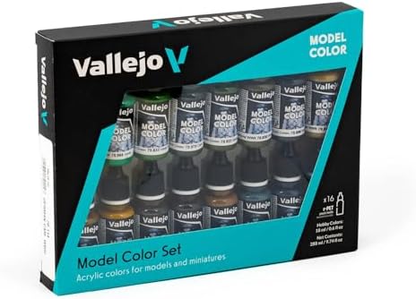 Vallejo - German Camouflage WWII Acrylic Paint Set | Model Color | High Pigmentation Colors | Realistic and Historical Finishes for Model Kits & Scale Figures | 16 Bottles x 18 ml. (0.60 fl.oz)