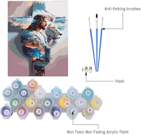 AIBOERL Paint by Numbers Kit for Adults Beginner, Religion Jesus, 12×16In