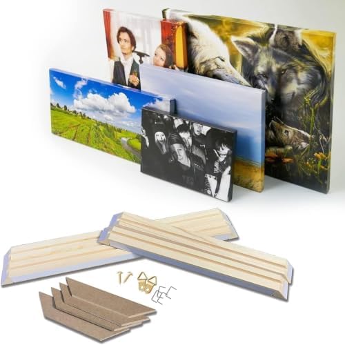 DIY Solid Wood Canvas Frame Kit with Stretch Bar - Customized Wooden Art Frames for Paintings - Easy-to-Build Canvas Stretching System - Wall Art & Oil Painting Accessories (36" x 36")